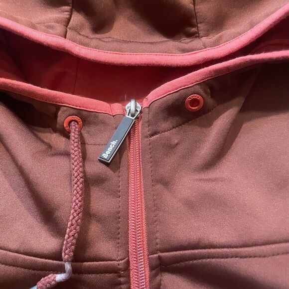 Bench Full Zip Sweater Long Sleeve Mock Neck Hoodie Brown Women's M - MINOR FLAW - Picture 3 of 8